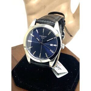 Tissot Men's Watch Swiss Quartz Blue Dial 40mm Black Leather Band T1274101604101